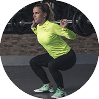 Woman Squating with weights
