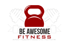 Be Awesome Fitness Logo mobile Logo White